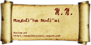 Mayböhm Noémi névjegykártya
